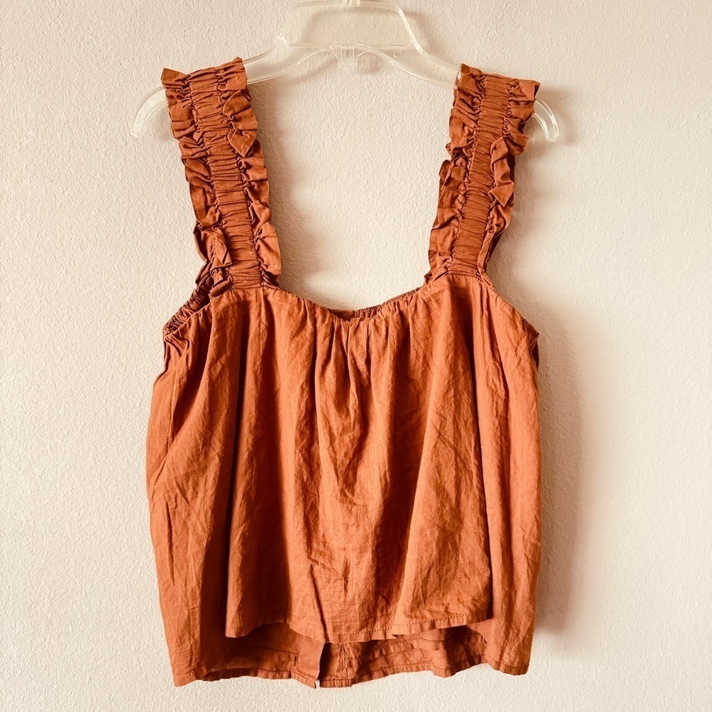 Treasure And Bond Ruffle Strap Cotton Tank Top Size S - Picture 3 of 5